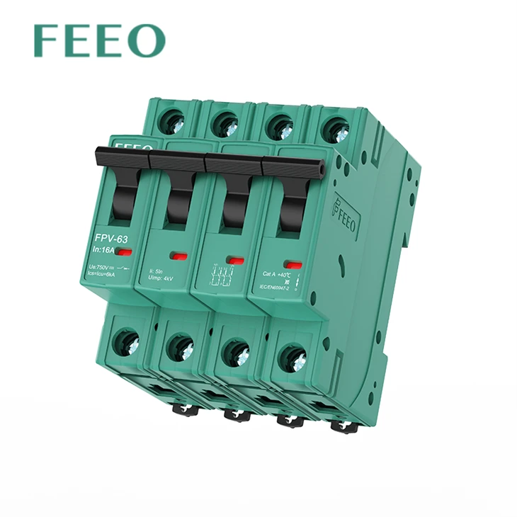 PV 10ka 250V 500v 750V 1000v 1P 2P 3P 4P Photovoltaic Solar Dc Mcb Miniature Circuit Breaker For Pv System